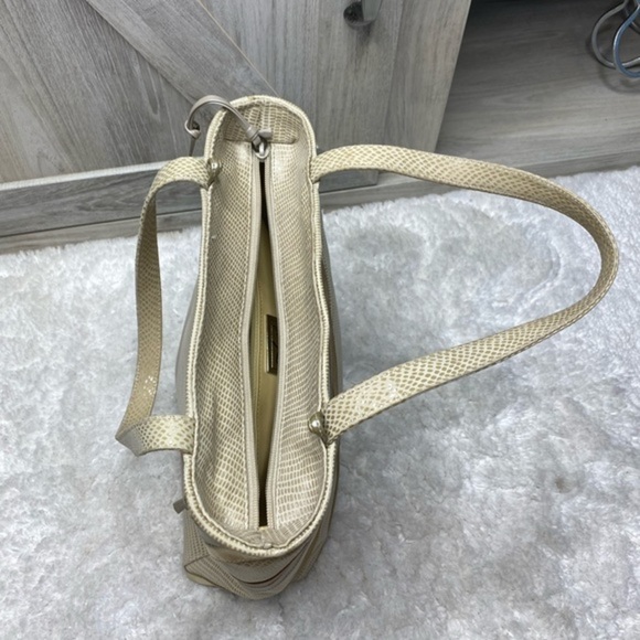 Vintage Sharif Leather Reptile Print Purse Handbag 11”x10” - Picture 10 of 12